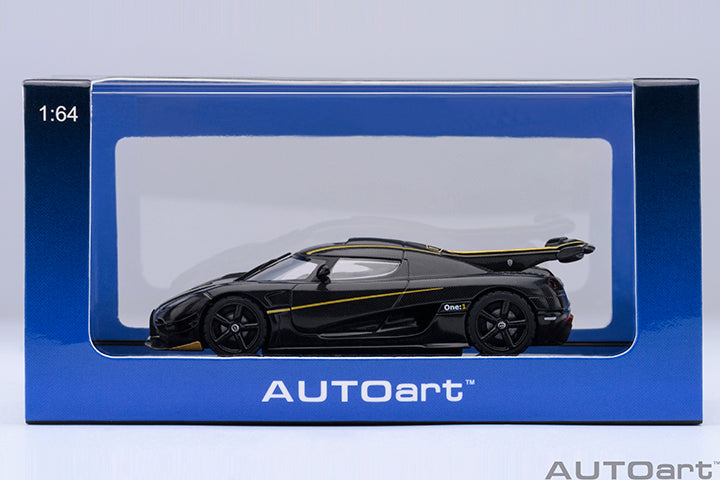 20043 KOENIGSEGG ONE : 1 (CLEAR CARBON FIBER/GOLD STRIPES)