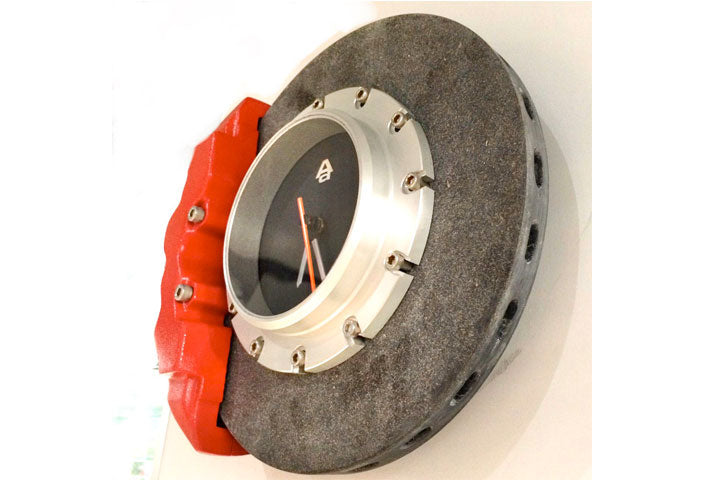 40543 CERAMIC BRAKE DISC CLOCK (RED CALIPER / SILVER CENTRE ) (DIAMETER :320 MM)