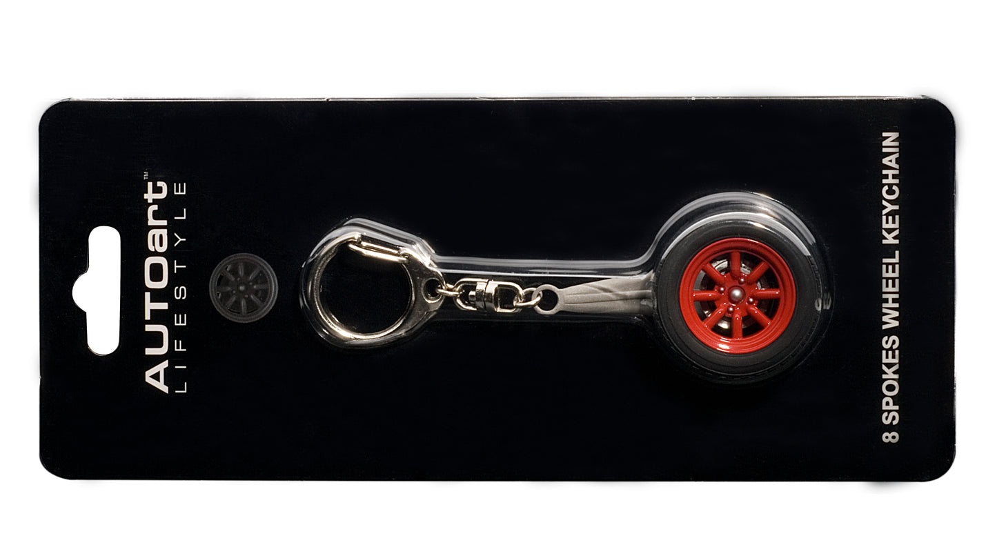41569 1/18 8-SPOKES WHEEL KEYCHAIN (RED)