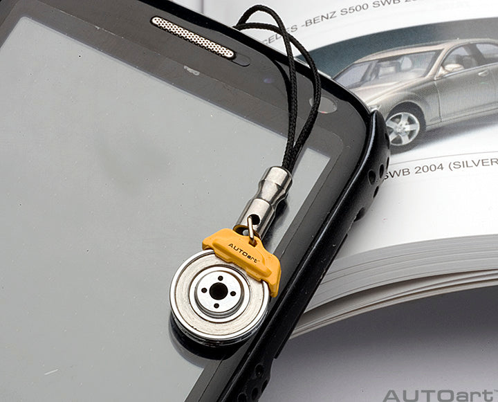 41572 BRAKE DISC MOBILE PHONE PENDANT (YELLOW CALIPER)