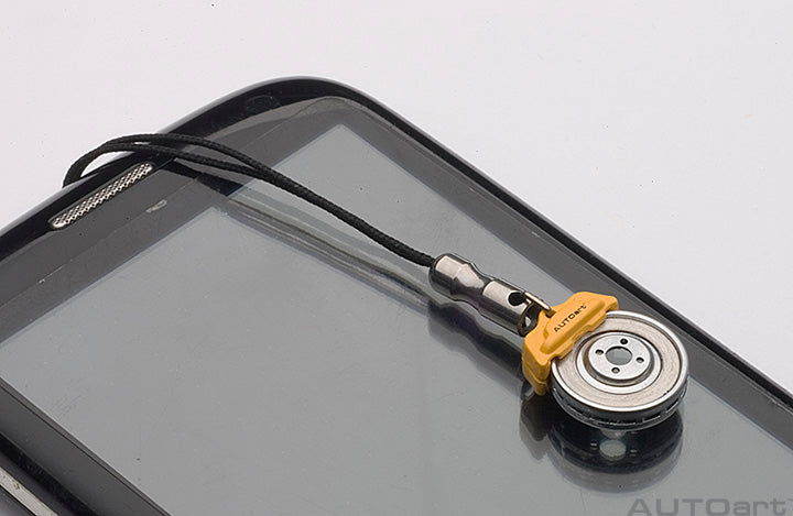 41572 BRAKE DISC MOBILE PHONE PENDANT (YELLOW CALIPER)