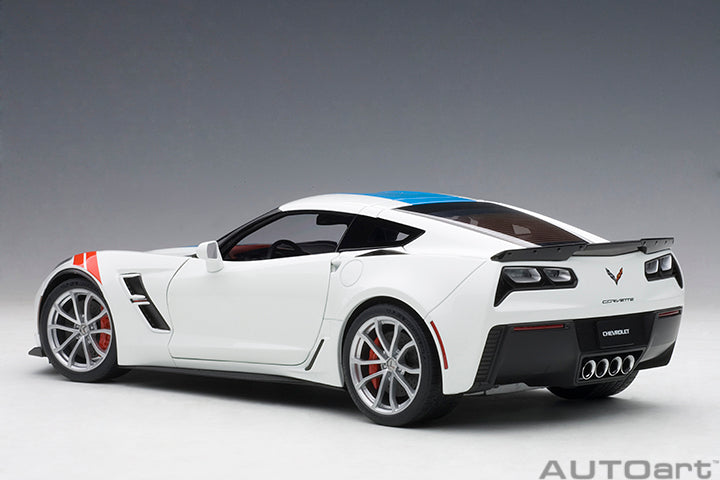 71271 CHEVROLET CORVETTE GRAND SPORT (ARCTIC WHITE/BLUE STRIPES/RED FENDER HASH MARKS)