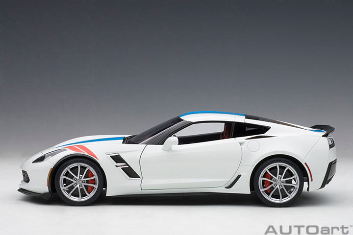 71271 CHEVROLET CORVETTE GRAND SPORT (ARCTIC WHITE/BLUE STRIPES/RED FENDER HASH MARKS)