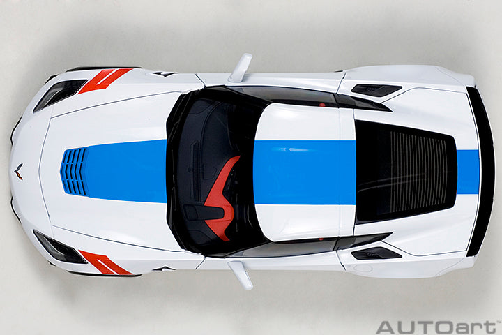 71271 CHEVROLET CORVETTE GRAND SPORT (ARCTIC WHITE/BLUE STRIPES/RED FENDER HASH MARKS)
