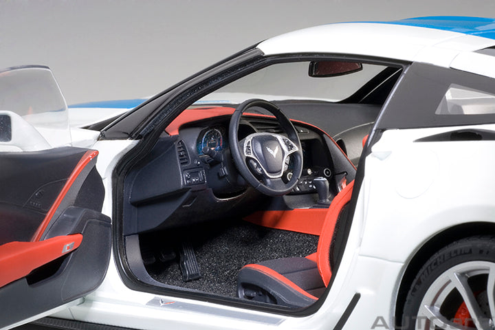 71271 CHEVROLET CORVETTE GRAND SPORT (ARCTIC WHITE/BLUE STRIPES/RED FENDER HASH MARKS)