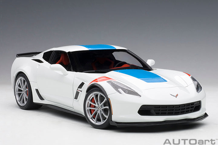 71271 CHEVROLET CORVETTE GRAND SPORT (ARCTIC WHITE/BLUE STRIPES/RED FENDER HASH MARKS)