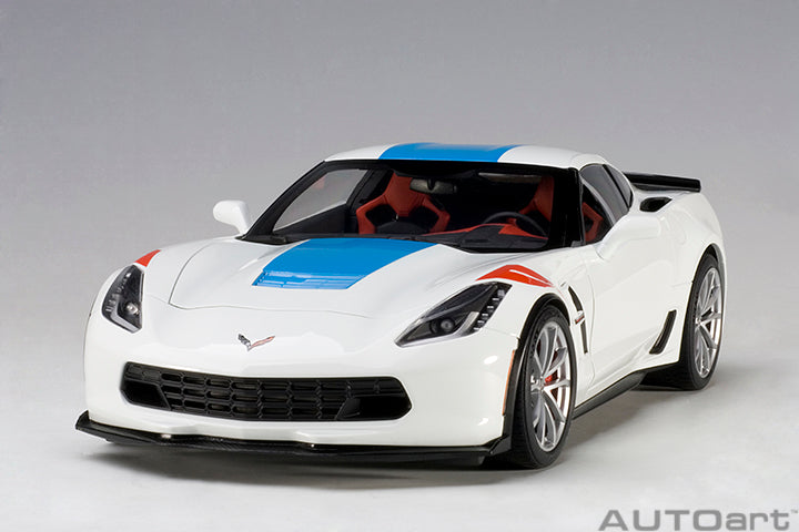 71271 CHEVROLET CORVETTE GRAND SPORT (ARCTIC WHITE/BLUE STRIPES/RED FENDER HASH MARKS)