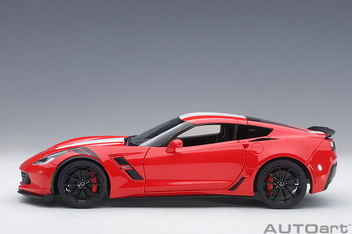 71274 CHEVROLET CORVETTE GRAND SPORT (RED/WHITE STRIPES/BLACK FENDER HASH MARKS)