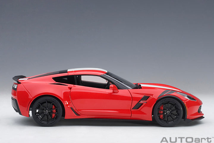 71274 CHEVROLET CORVETTE GRAND SPORT (RED/WHITE STRIPES/BLACK FENDER HASH MARKS)
