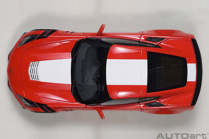 71274 CHEVROLET CORVETTE GRAND SPORT (RED/WHITE STRIPES/BLACK FENDER HASH MARKS)