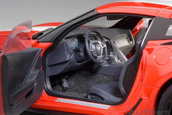 71274 CHEVROLET CORVETTE GRAND SPORT (RED/WHITE STRIPES/BLACK FENDER HASH MARKS)