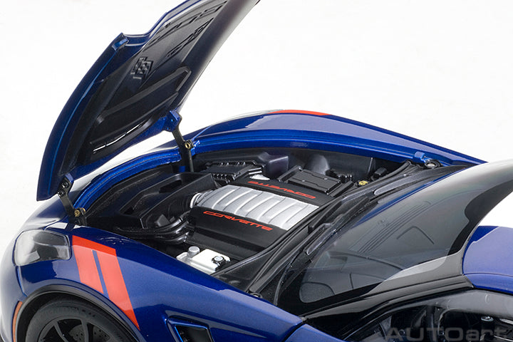 71275 CHEVROLET CORVETTE GRAND SPORT (ADMIRAL BLUE/WHITE STRIPES/RED FENDER HASH MARKS)