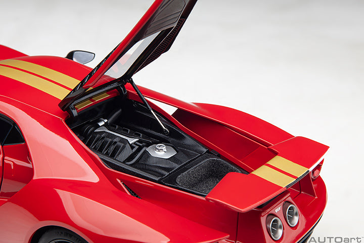 72927 FORD GT HERITAGE EDITION ALAN MANN (RED W/ GOLD STRIPES)