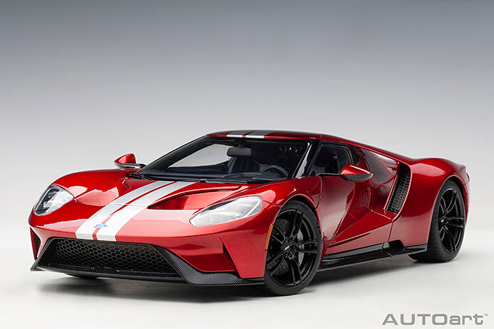 72943 FORD GT 2017 (LIQUID RED/SILVER STRIPES)