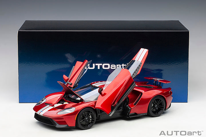 72943 FORD GT 2017 (LIQUID RED/SILVER STRIPES)