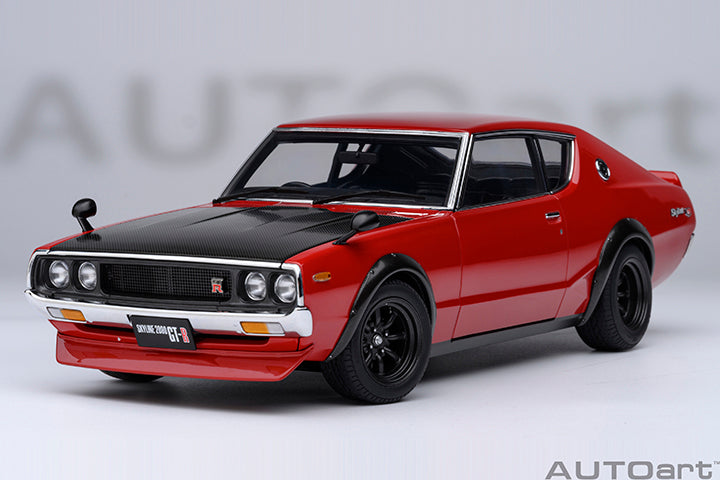 77479 "Online Exclusive" NISSAN SKYLINE 2000 GT-R (KPGC110) TUNED VERSION "CARBON BLACK BONNET" (RED)