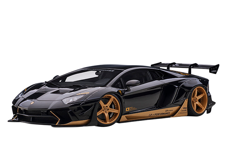 79184 LIBERTY WALK LB-WORKS LAMBORGHINI AVENTADOR LIMITED EDITION (GLOSS BLACK/GOLD ACCENTS)