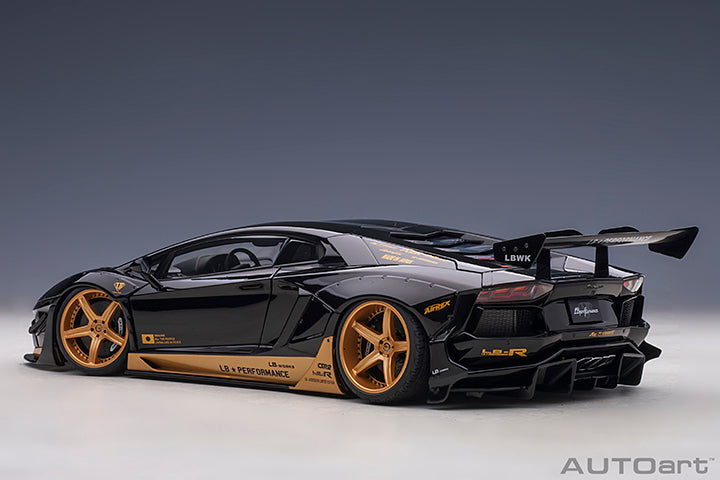 79184 LIBERTY WALK LB-WORKS LAMBORGHINI AVENTADOR LIMITED EDITION (GLOSS BLACK/GOLD ACCENTS)