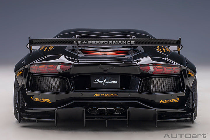 79184 LIBERTY WALK LB-WORKS LAMBORGHINI AVENTADOR LIMITED EDITION (GLOSS BLACK/GOLD ACCENTS)