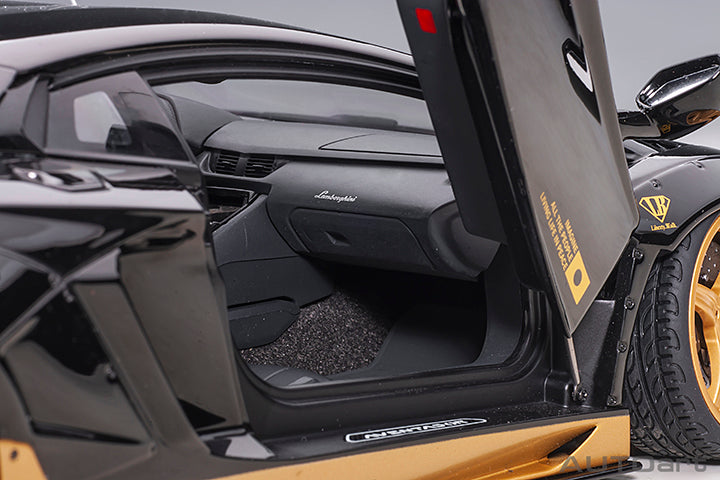 79184 LIBERTY WALK LB-WORKS LAMBORGHINI AVENTADOR LIMITED EDITION (GLOSS BLACK/GOLD ACCENTS)