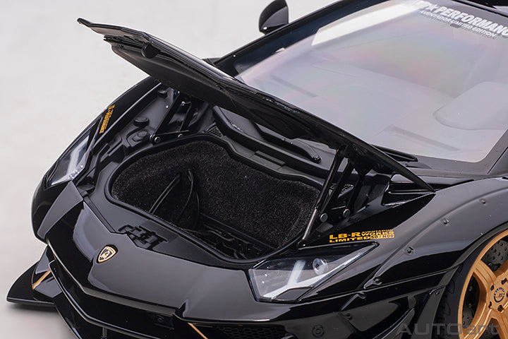79184 LIBERTY WALK LB-WORKS LAMBORGHINI AVENTADOR LIMITED EDITION (GLOSS BLACK/GOLD ACCENTS)