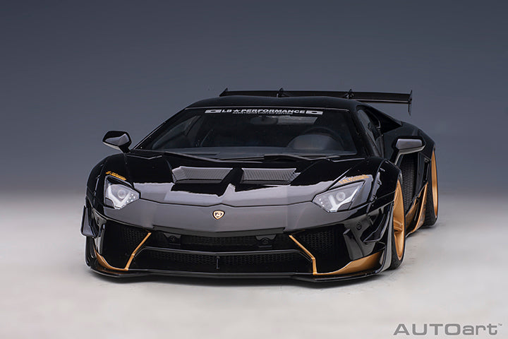 79184 LIBERTY WALK LB-WORKS LAMBORGHINI AVENTADOR LIMITED EDITION (GLOSS BLACK/GOLD ACCENTS)