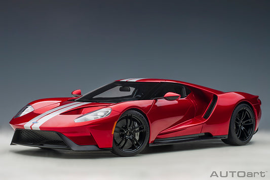 12106 FORD GT 2017 (LIQUID RED/SILVER STRIPES)