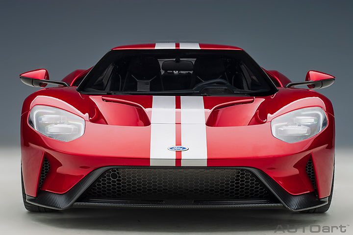 12106 FORD GT 2017 (LIQUID RED/SILVER STRIPES)