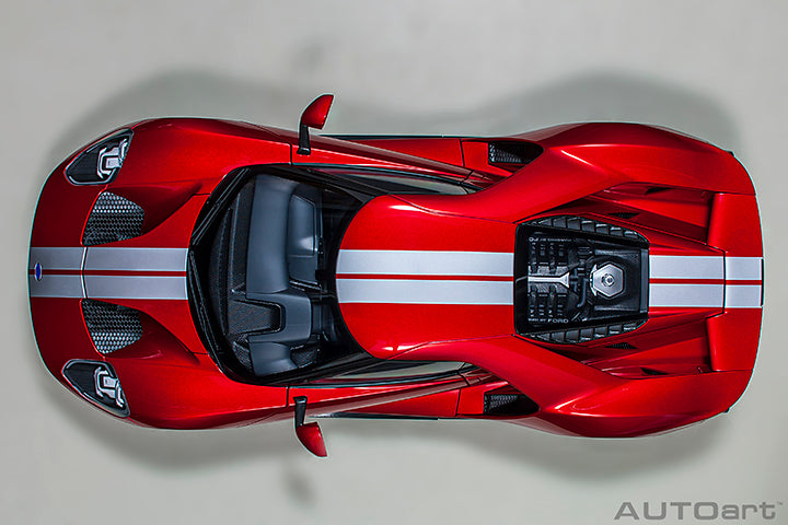12106 FORD GT 2017 (LIQUID RED/SILVER STRIPES)
