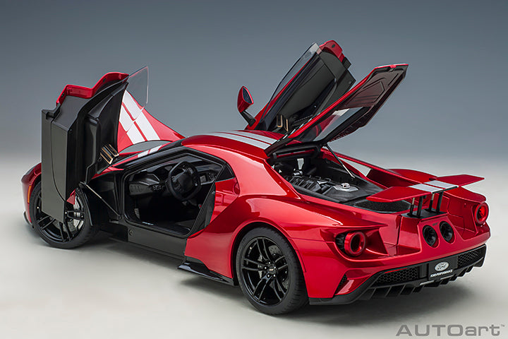 12106 FORD GT 2017 (LIQUID RED/SILVER STRIPES)