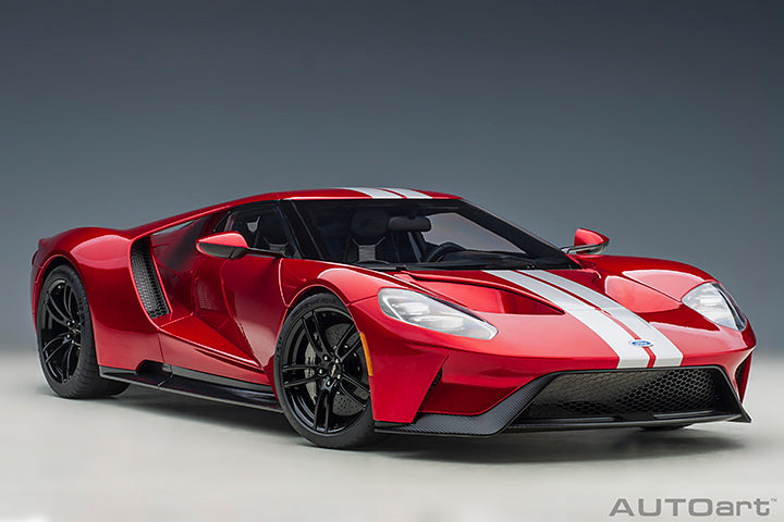 12106 FORD GT 2017 (LIQUID RED/SILVER STRIPES)