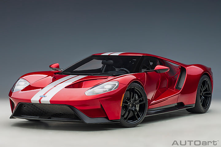 12106 FORD GT 2017 (LIQUID RED/SILVER STRIPES)