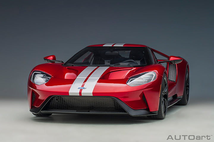 12106 FORD GT 2017 (LIQUID RED/SILVER STRIPES)