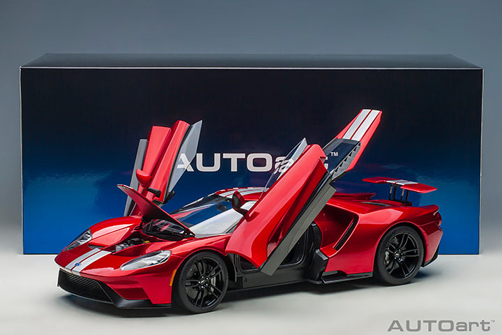 12106 FORD GT 2017 (LIQUID RED/SILVER STRIPES)