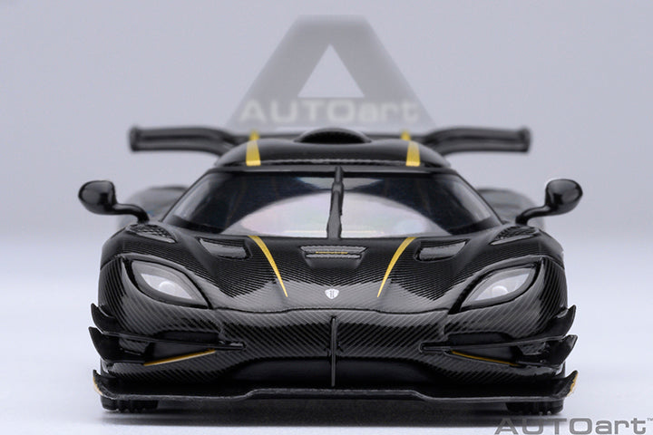 20043 KOENIGSEGG ONE : 1 (CLEAR CARBON FIBER/GOLD STRIPES)