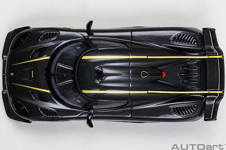 20043 KOENIGSEGG ONE : 1 (CLEAR CARBON FIBER/GOLD STRIPES)