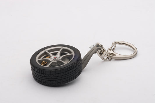 40356 NISSAN SKYLINE R34 GTR WHEEL KEYCHAIN (WITH GT-R EMBLEM HANGED)