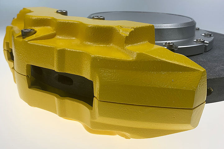 40542 CERAMIC BRAKE DISC CLOCK (YELLOW CALIPER / SILVER CENTRE ) (DIAMETER :320 MM)