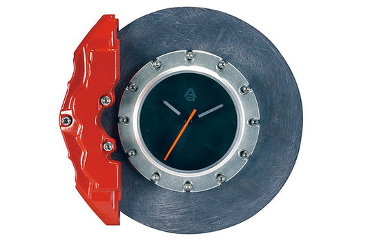40543 CERAMIC BRAKE DISC CLOCK (RED CALIPER / SILVER CENTRE ) (DIAMETER :320 MM)