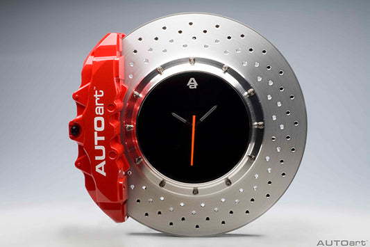 41001 RACING BRAKE DISC CLOCK (8-POT CALIPER/DIAMETER OF ROTOR : 380 mm) (RED CALIPER/BLUE ANODIZED CENTRE/AUTOart logo)