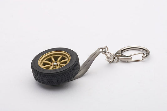41568 1/18 8-SPOKES WHEEL KEYCHAIN (GOLD)