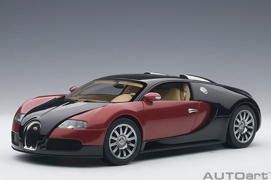 70909 BUGATTI EB 16.4 VEYRON PRODUCTION CAR (INTERIOR IN BEIGE / BODY SHELL IN BLACK/RED)（LIMITED EDITION OF 1,200 PIECES WORLDWIDE)