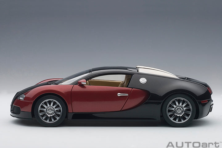 70909 BUGATTI EB 16.4 VEYRON PRODUCTION CAR (INTERIOR IN BEIGE / BODY SHELL IN BLACK/RED)（LIMITED EDITION OF 1,200 PIECES WORLDWIDE)