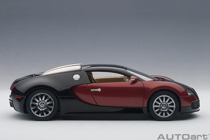 70909 BUGATTI EB 16.4 VEYRON PRODUCTION CAR (INTERIOR IN BEIGE / BODY SHELL IN BLACK/RED)（LIMITED EDITION OF 1,200 PIECES WORLDWIDE)