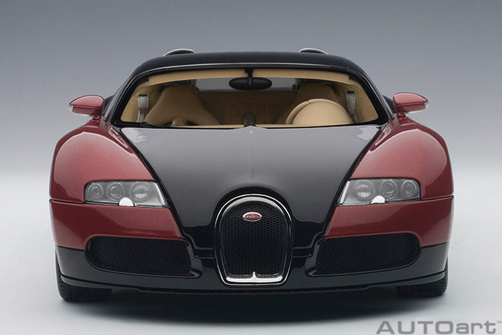70909 BUGATTI EB 16.4 VEYRON PRODUCTION CAR (INTERIOR IN BEIGE / BODY SHELL IN BLACK/RED)（LIMITED EDITION OF 1,200 PIECES WORLDWIDE)