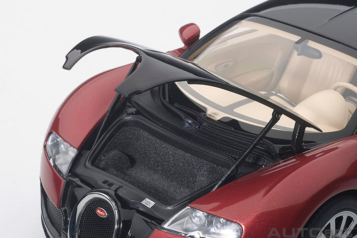 70909 BUGATTI EB 16.4 VEYRON PRODUCTION CAR (INTERIOR IN BEIGE / BODY SHELL IN BLACK/RED)（LIMITED EDITION OF 1,200 PIECES WORLDWIDE)