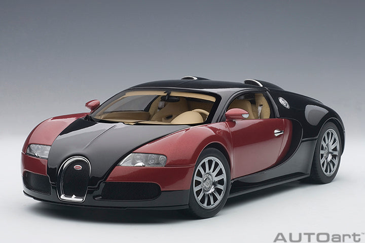 70909 BUGATTI EB 16.4 VEYRON PRODUCTION CAR (INTERIOR IN BEIGE / BODY SHELL IN BLACK/RED)（LIMITED EDITION OF 1,200 PIECES WORLDWIDE)