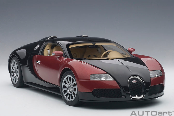 70909 BUGATTI EB 16.4 VEYRON PRODUCTION CAR (INTERIOR IN BEIGE / BODY SHELL IN BLACK/RED)（LIMITED EDITION OF 1,200 PIECES WORLDWIDE)