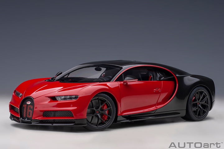 70966 BUGATTI CHIRON SPORT 2019 (ITALIAN RED/CARBON)