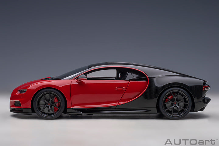 70966 BUGATTI CHIRON SPORT 2019 (ITALIAN RED/CARBON)
